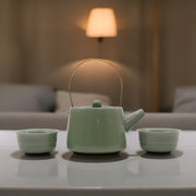 Jade Teapot Set - Pot & Two Cups