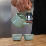 Jade Teapot Set - Pot & Two Cups