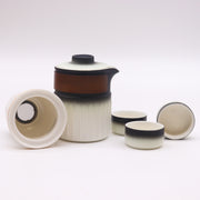 Travel Ceramic Teapot Set - Three Cups - Travel Pack